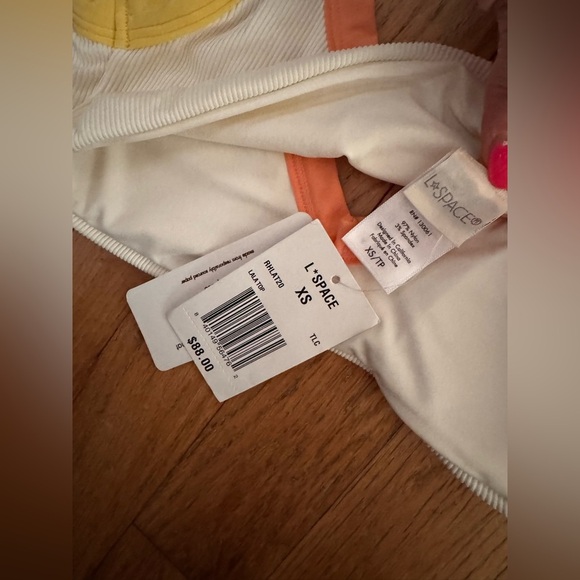 L*Space Lala Bikini Top in Cream/Lemon Drop/Tangy - Picture 6 of 7